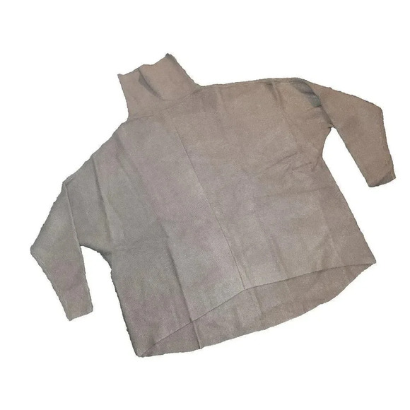 Women's Soft Brown Long-Sleeve Viscose Turtleneck Oversized Sweater Size XL - Picture 5 of 7